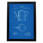 Poster con patente de Cafetera. Lámina con diseño de patente antigua-Artwork-Nacnic-A4-Marco Negro-Nacnic Estudio SL