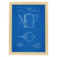 Poster con patente de Cafetera. Lámina con diseño de patente antigua-Artwork-Nacnic-A4-Marco Madera clara-Nacnic Estudio SL