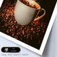 Set de 3 Cuadros de Café Tostado Ilustración impresa en estilo Fotográfico para decorar las paredes de Cocina, Despensa, Comedor, Restaurante, Cafetería