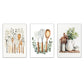 Set de 3 Cuadros Utensilios y herramientas de Cocina Póster en Acuarela con Ilustración impresa para decorar las paredes de la Cocina, Despensa, Comedor, Restaurante