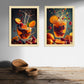 Set de 2 Cuadros de Colores con Té de Frutas Refrescantes Ilustración impresa en estilo Fotográfico para decorar las paredes de Cocina, Despensa, Comedor, Restaurante