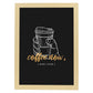 Set de láminas Café ahora, vino luego. Pósters para cafeterías, restaurantes y amantes del café.-Artwork-Nacnic-A3-Marco Madera clara-Nacnic Estudio SL