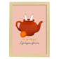Set de láminas La vida después del té. Pósters con ilustraciones para amantes del té y el café.-Artwork-Nacnic-A4-Marco Madera clara-Nacnic Estudio SL