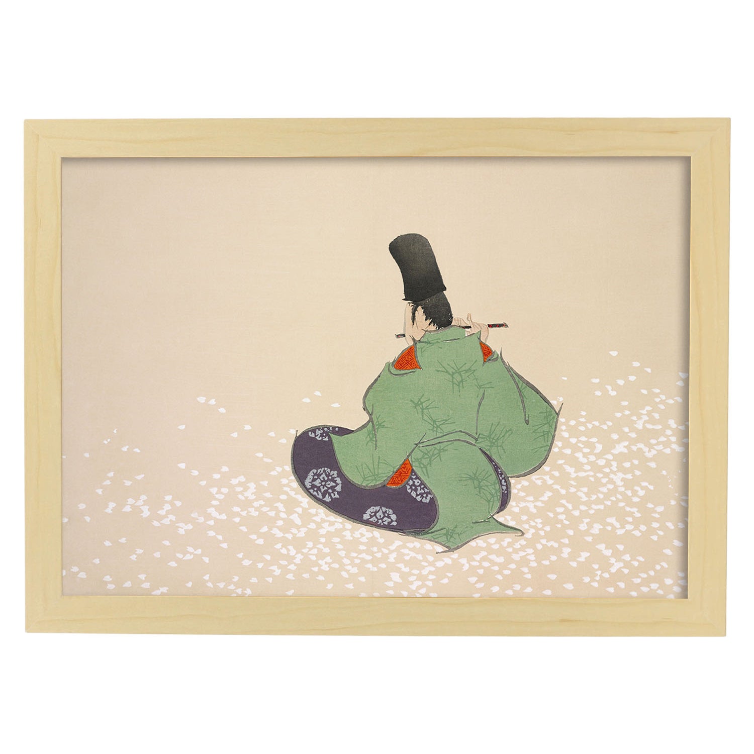 Lámina Rinpa 10. Pósters con llamativas ilustraciones Rinpa del artista japonés Kamisaka Sekka.-Artwork-Nacnic-A4-Marco Madera clara-Nacnic Estudio SL