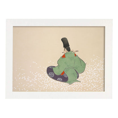 Lámina Rinpa 10. Pósters con llamativas ilustraciones Rinpa del artista japonés Kamisaka Sekka.-Artwork-Nacnic-A4-Marco Blanco-Nacnic Estudio SL