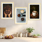 Set de 3 Cuadros de Café Tostado Ilustración impresa en estilo Fotográfico para decorar las paredes de Cocina, Despensa, Comedor, Restaurante, Cafetería