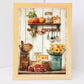 Set de 2 Cuadros de Cocina Rústica Impresión Ilustración en Estilo Campestre Arte de Pared para Decoración de Cocina, Despensa, Comedor, Restaurante