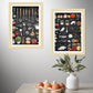 Set de 2 Cuadros Elementos de Cocina Ingredientes y Herramientas Poster Print ilustración para decorar las paredes de Cocina, Despensa, Comedor, Restaurante