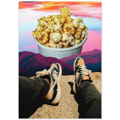 Lamina artistica decorativa con ilustración de Palomitas de maíz estilo Collage-Artwork-Nacnic-A4-Sin marco-Nacnic Estudio SL