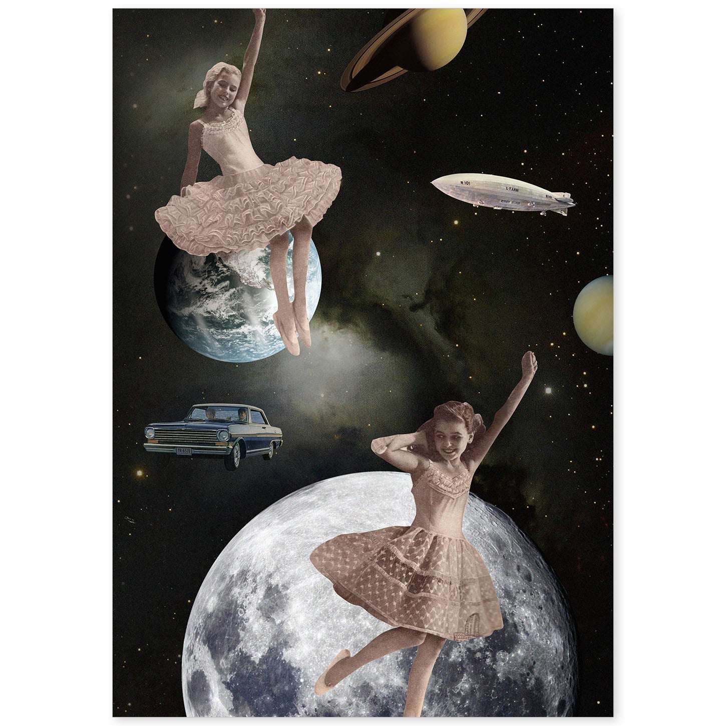 Lamina artistica decorativa con ilustración de Collage surrealista 41 estilo Collage-Artwork-Nacnic-A4-Sin marco-Nacnic Estudio SL