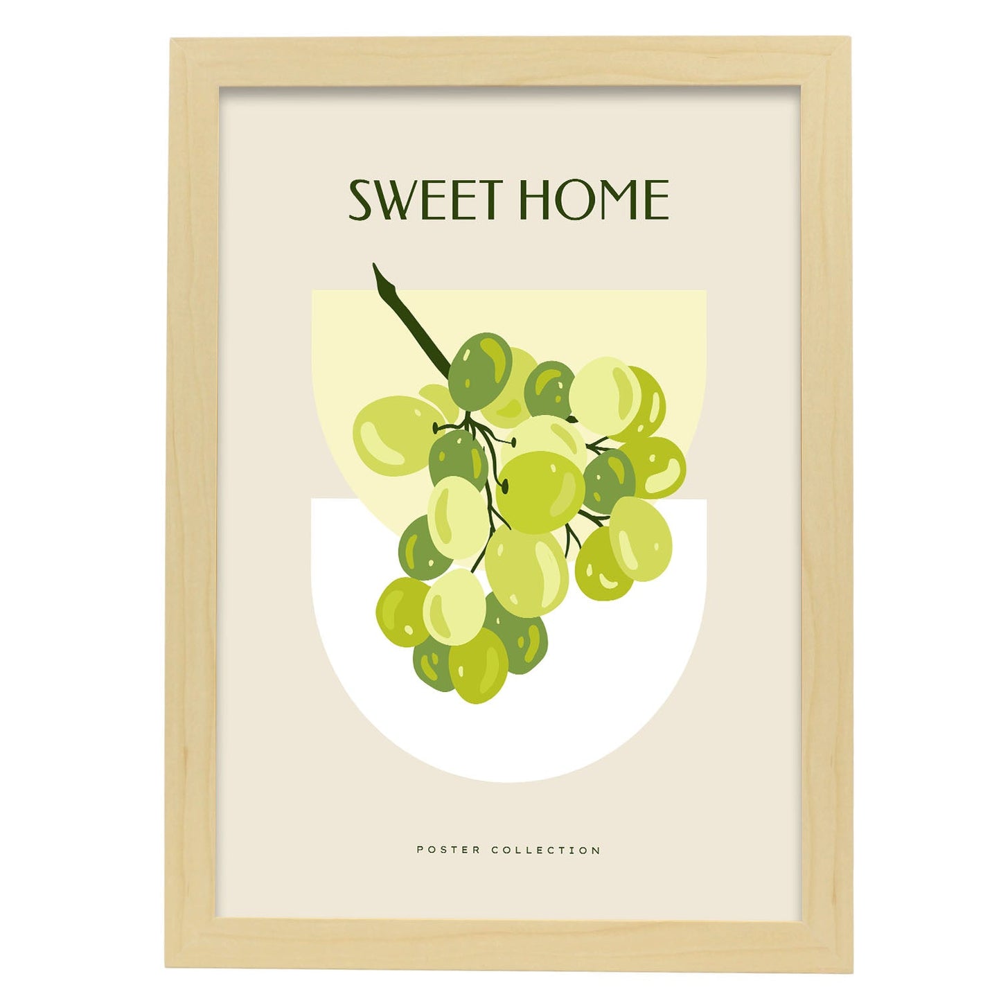 Green Grapes-Artwork-Nacnic-A3-Marco Madera clara-Nacnic Estudio SL