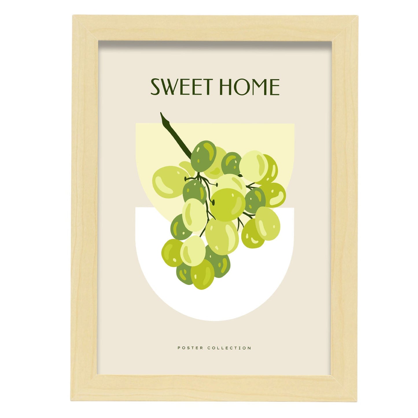 Green Grapes-Artwork-Nacnic-A4-Marco Madera clara-Nacnic Estudio SL