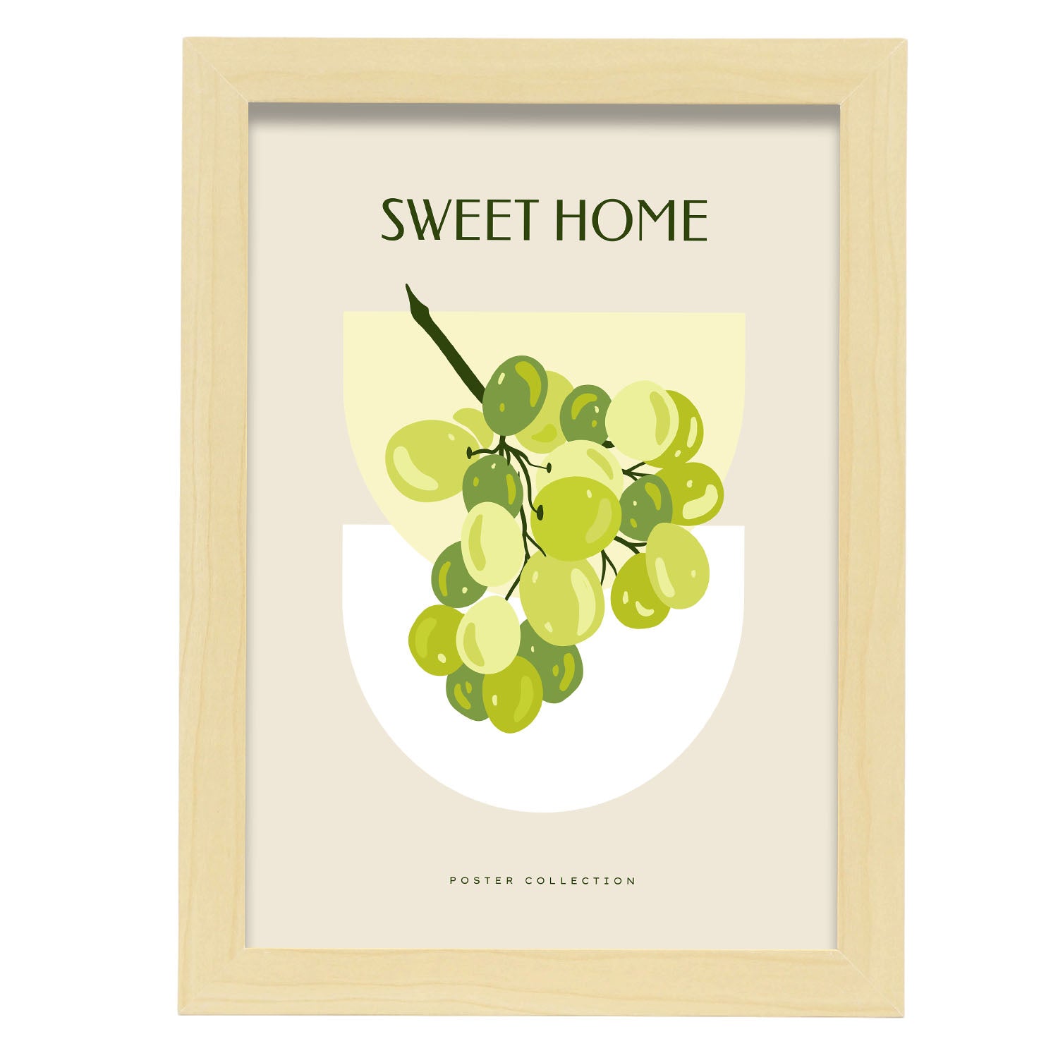 Green Grapes-Artwork-Nacnic-A4-Marco Madera clara-Nacnic Estudio SL