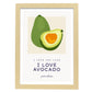 I Love Avocado-Artwork-Nacnic-A3-Marco Madera clara-Nacnic Estudio SL