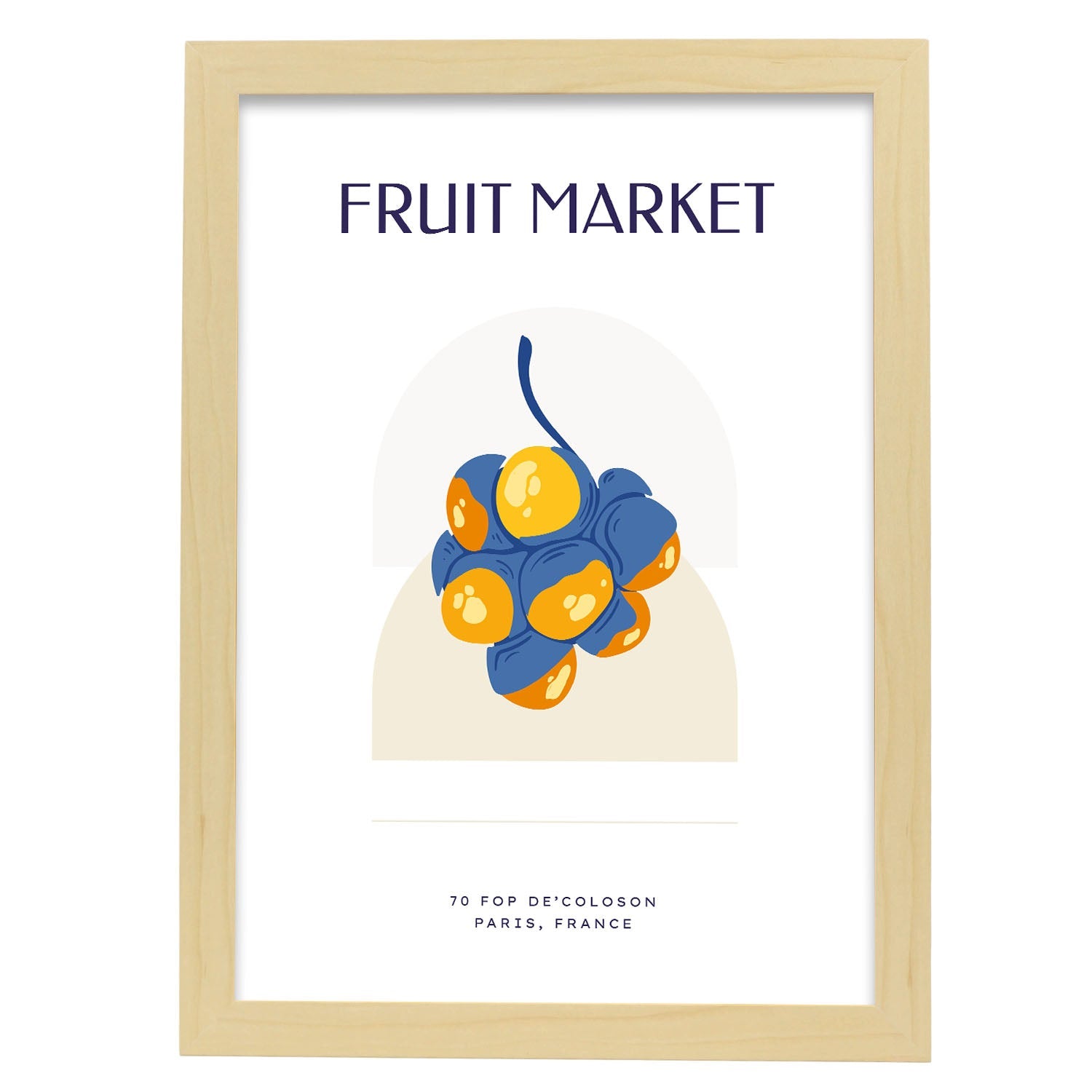 Palm Fruit-Artwork-Nacnic-A3-Marco Madera clara-Nacnic Estudio SL
