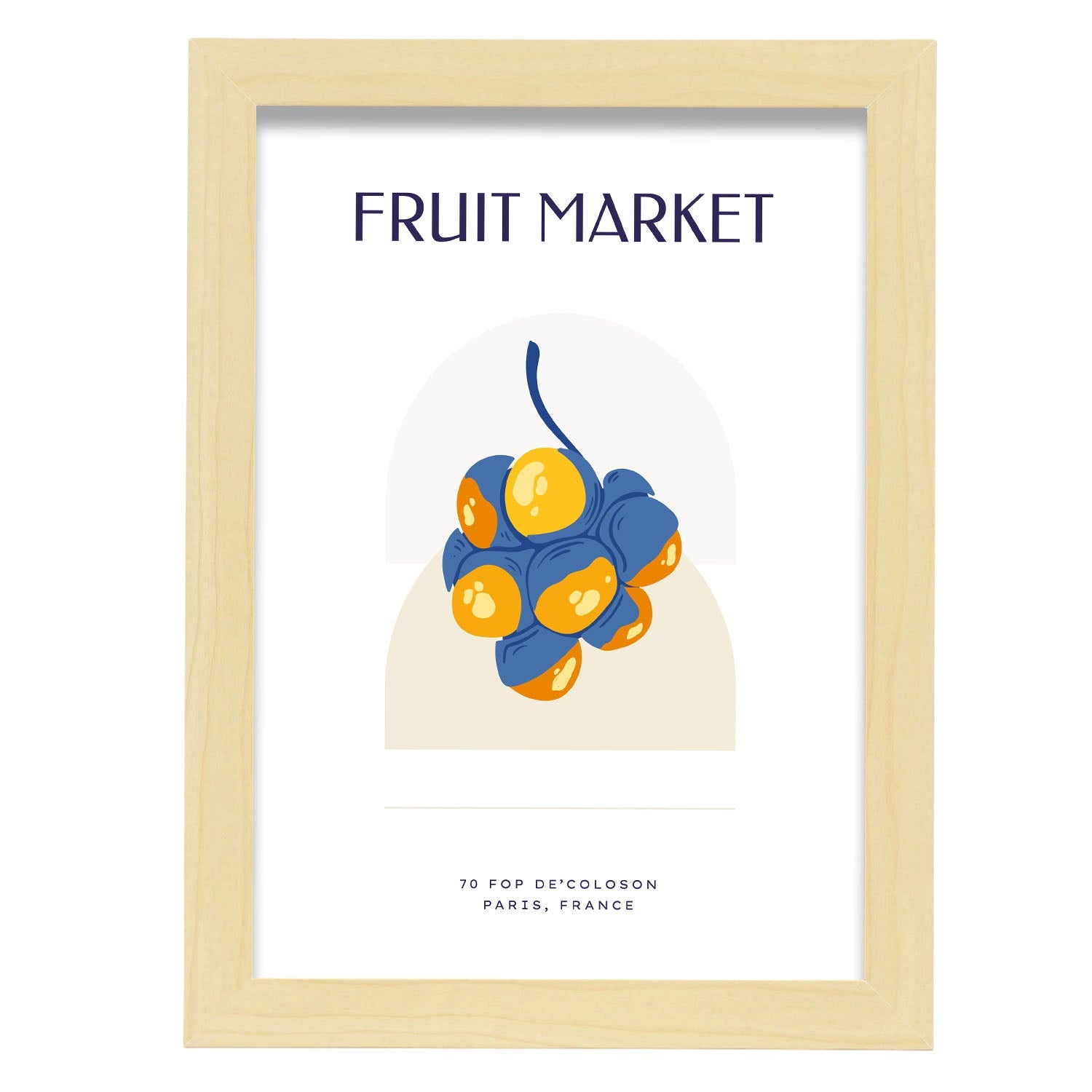Palm Fruit-Artwork-Nacnic-A4-Marco Madera clara-Nacnic Estudio SL