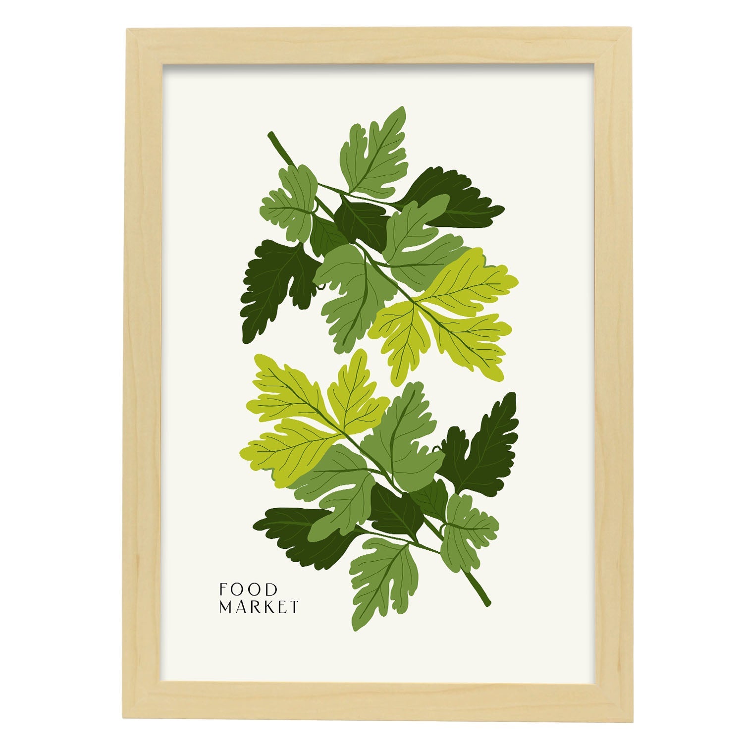 Parsley-Artwork-Nacnic-A3-Marco Madera clara-Nacnic Estudio SL
