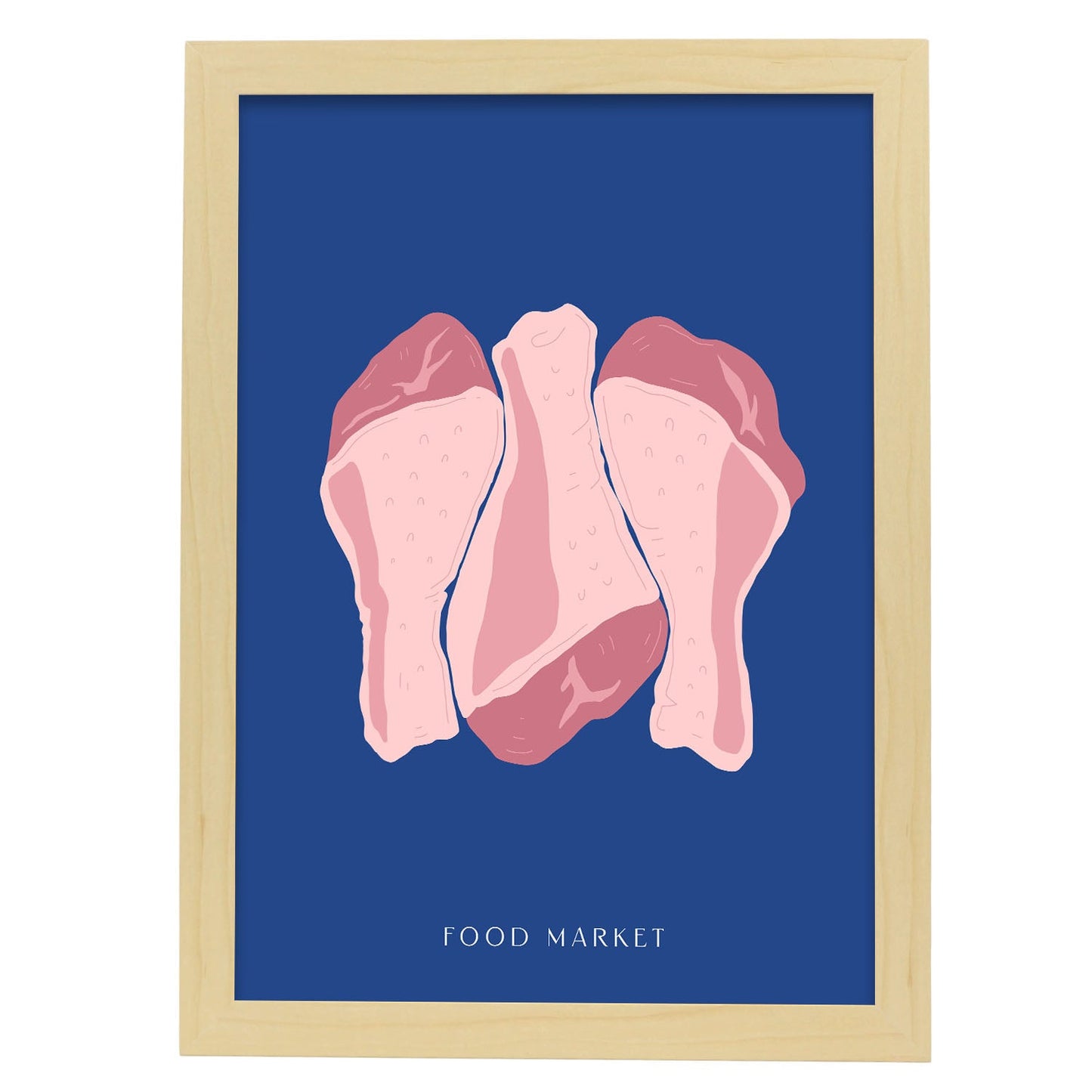 Raw Chicken Drumsticks-Artwork-Nacnic-A3-Marco Madera clara-Nacnic Estudio SL