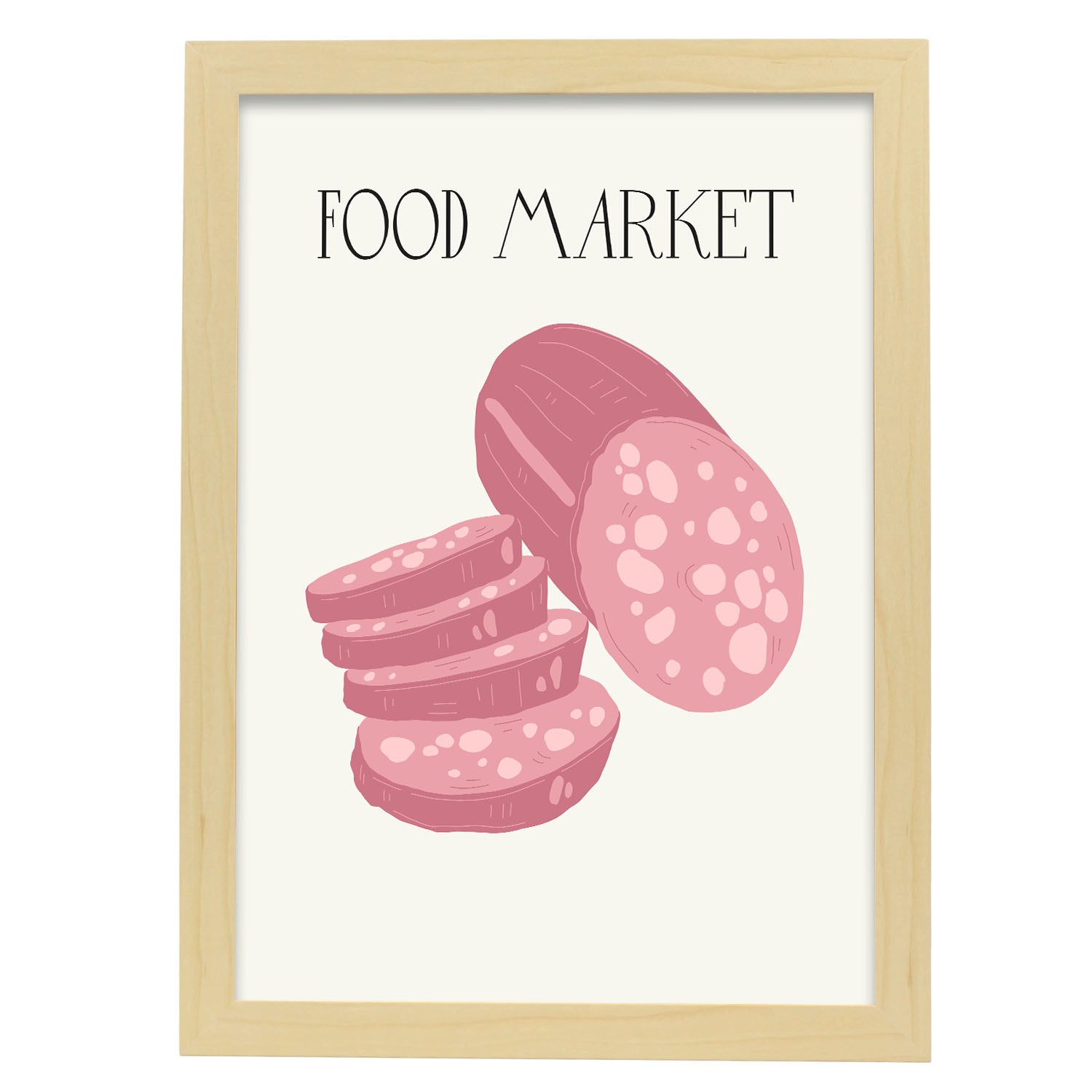 Bologne Sausage-Artwork-Nacnic-A3-Marco Madera clara-Nacnic Estudio SL