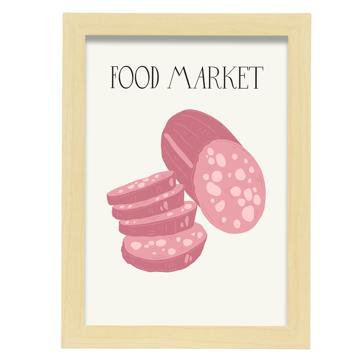 Bologne Sausage-Artwork-Nacnic-A4-Marco Madera clara-Nacnic Estudio SL