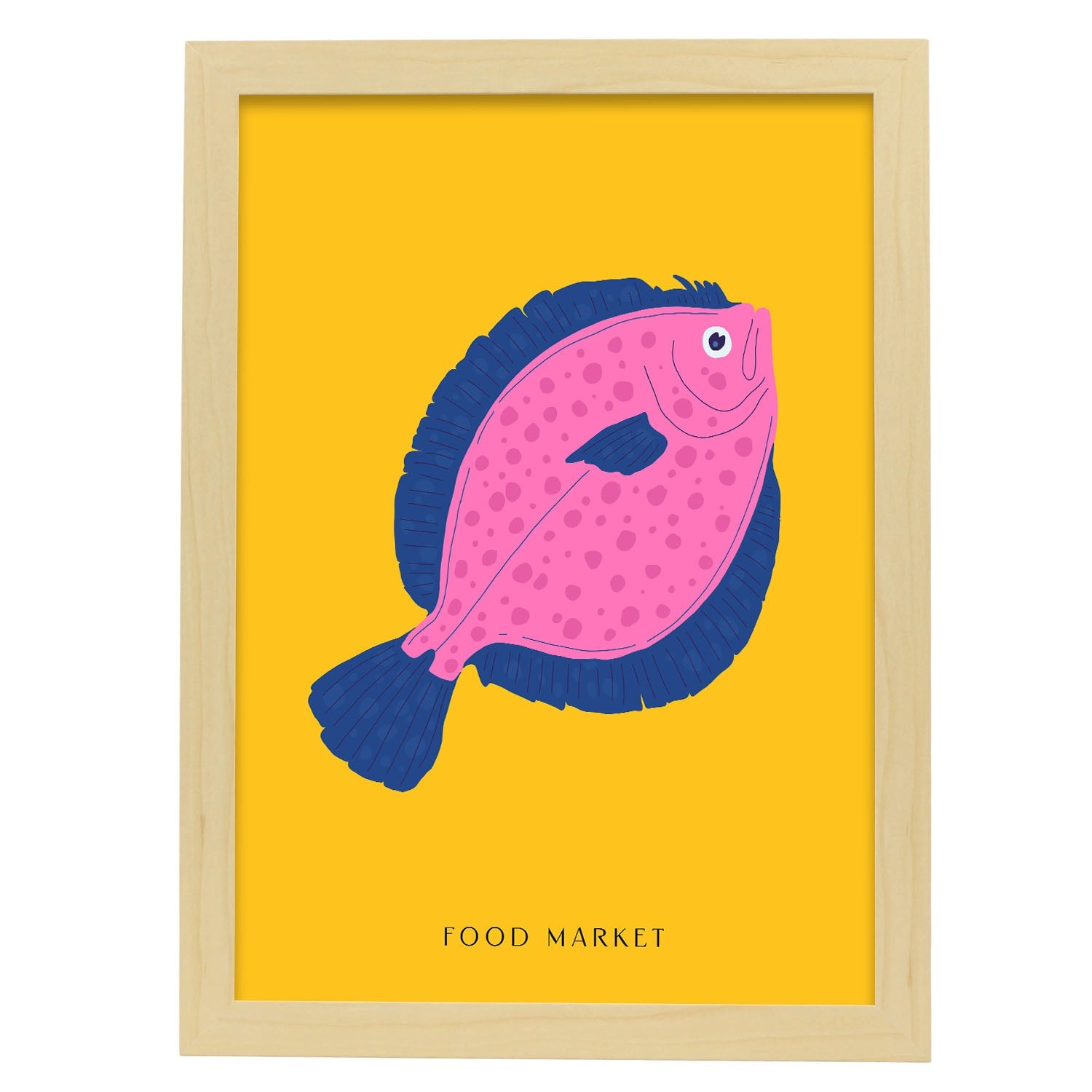 Flounder-Artwork-Nacnic-A3-Marco Madera clara-Nacnic Estudio SL