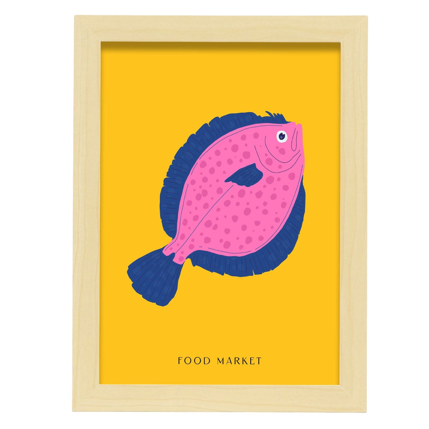 Flounder-Artwork-Nacnic-A4-Marco Madera clara-Nacnic Estudio SL