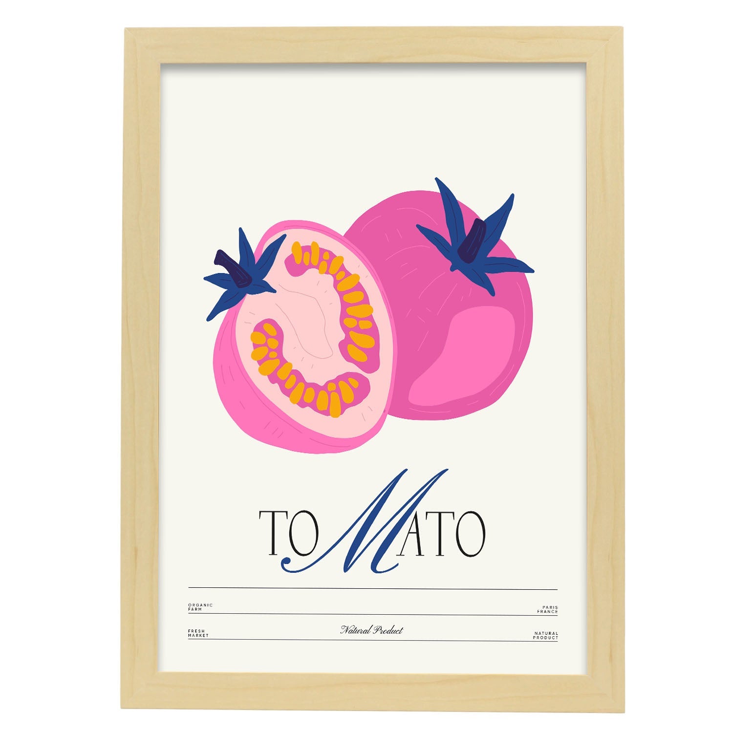 Tomato-Artwork-Nacnic-A3-Marco Madera clara-Nacnic Estudio SL
