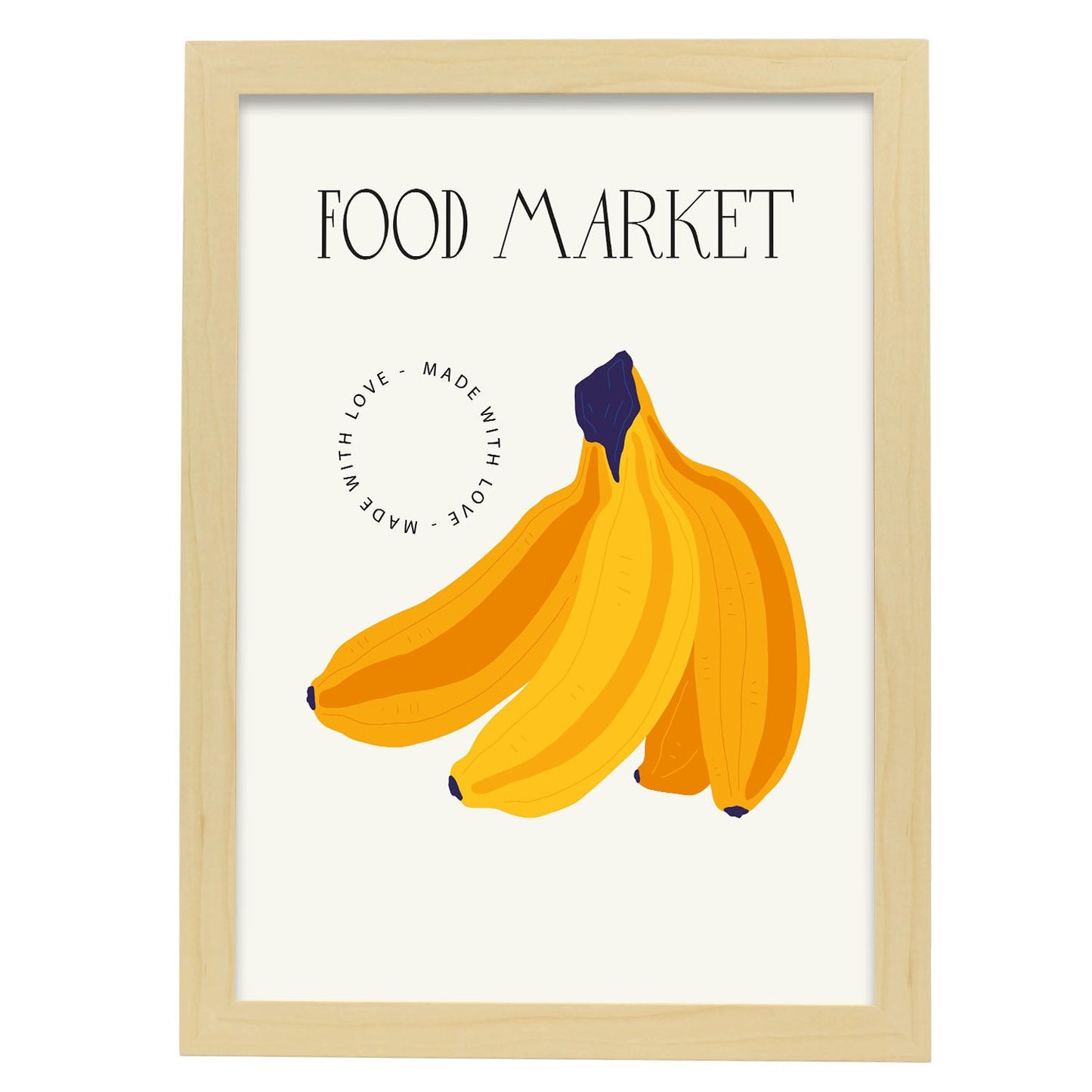 Banana-Artwork-Nacnic-A3-Marco Madera clara-Nacnic Estudio SL