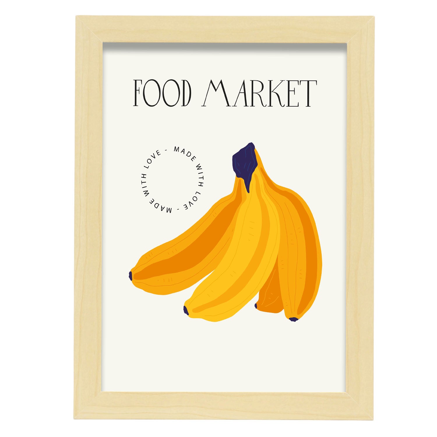 Banana-Artwork-Nacnic-A4-Marco Madera clara-Nacnic Estudio SL