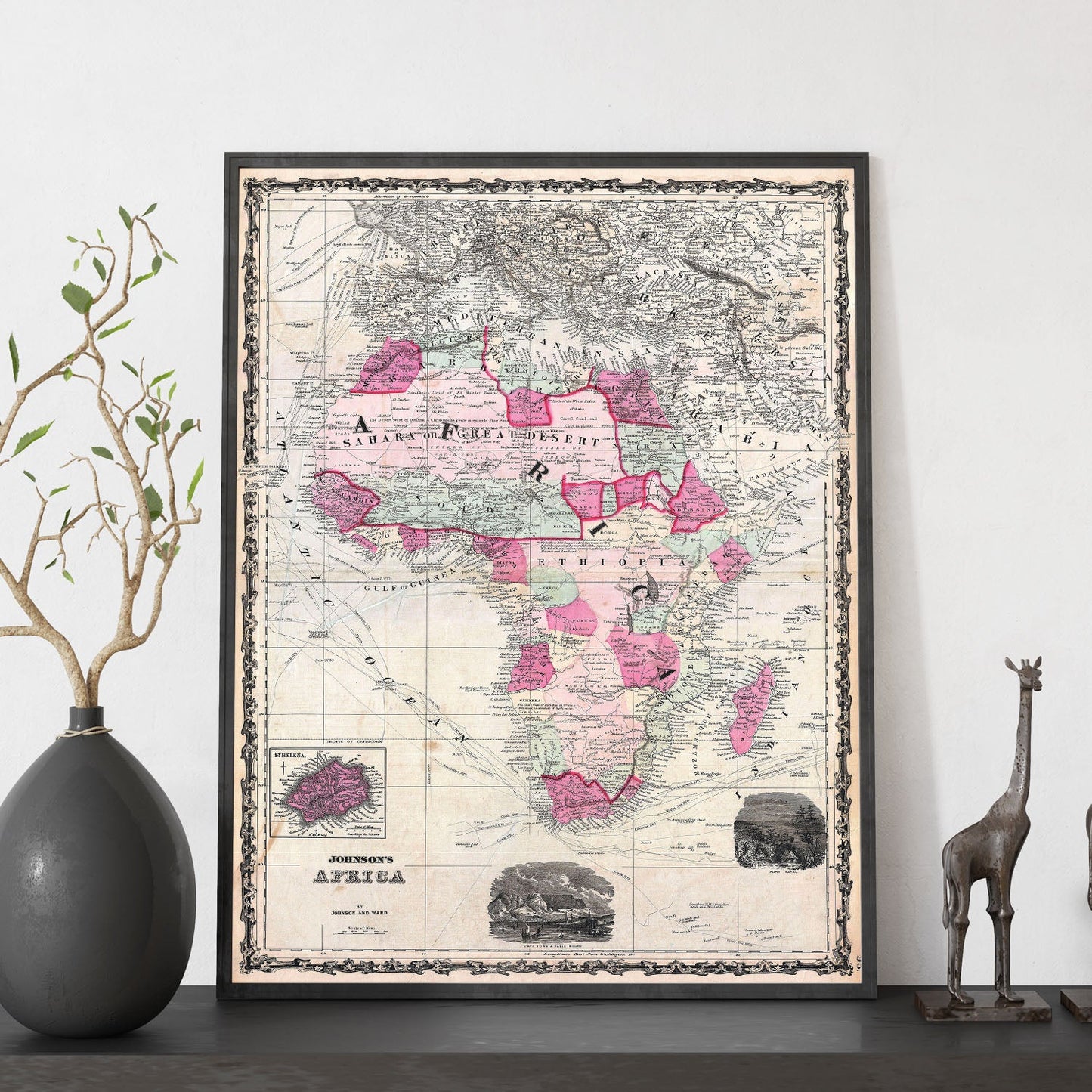 1862 Johnson Map of Africa Geographicus Afria johnson 1862-Artwork-Nacnic-Nacnic Estudio SL