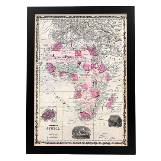 1862 Johnson Map of Africa Geographicus Afria johnson 1862-Artwork-Nacnic-A3-Sin marco-Nacnic Estudio SL