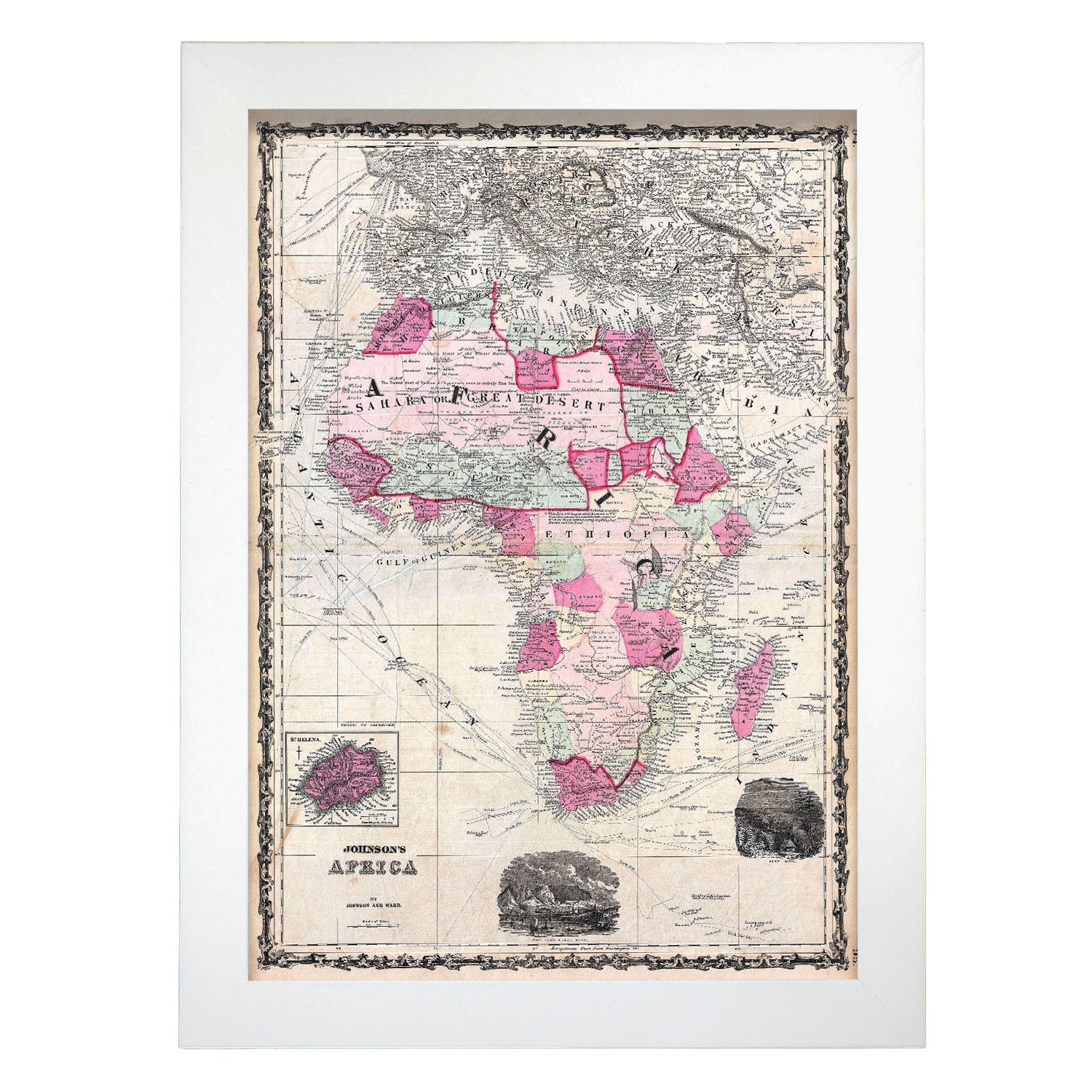 1862 Johnson Map of Africa Geographicus Afria johnson 1862-Artwork-Nacnic-A4-Marco Blanco-Nacnic Estudio SL