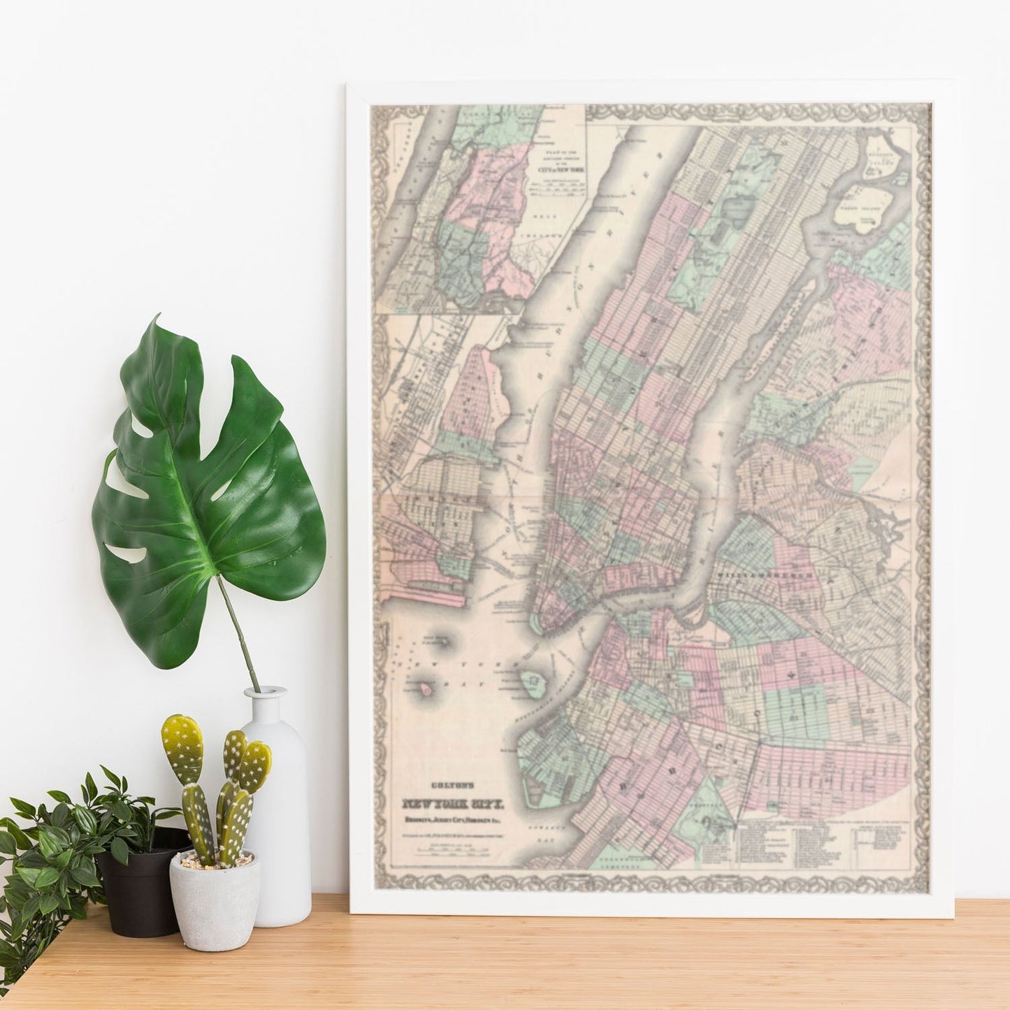 1865 Colton Map of New York City Manhattan Brooklyn Long Island City Geographicus NewYorkCity colton 1866-Artwork-Nacnic-Nacnic Estudio SL