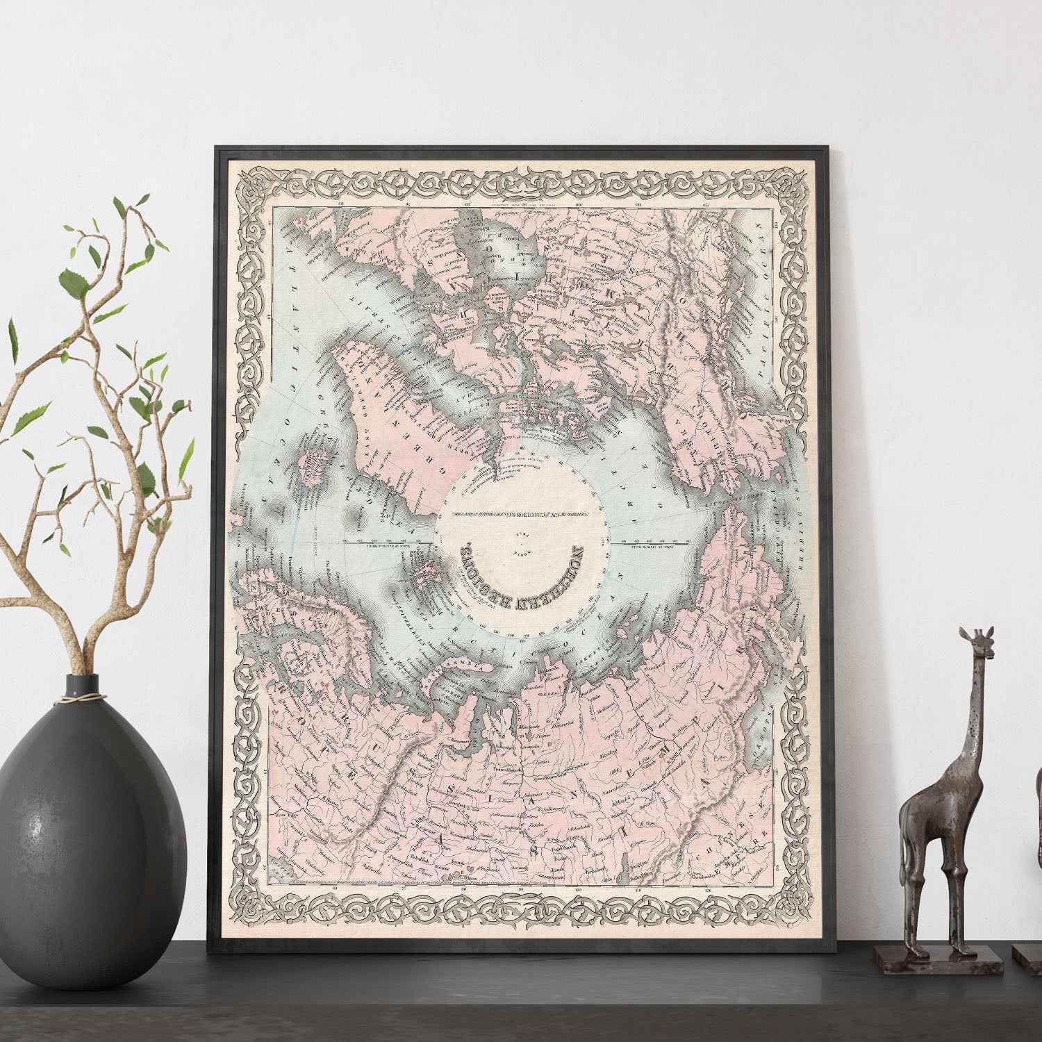 1872_Colton_Map_of_the_North_Pole_or_Arctic_-1855-Artwork-Nacnic-Nacnic Estudio SL