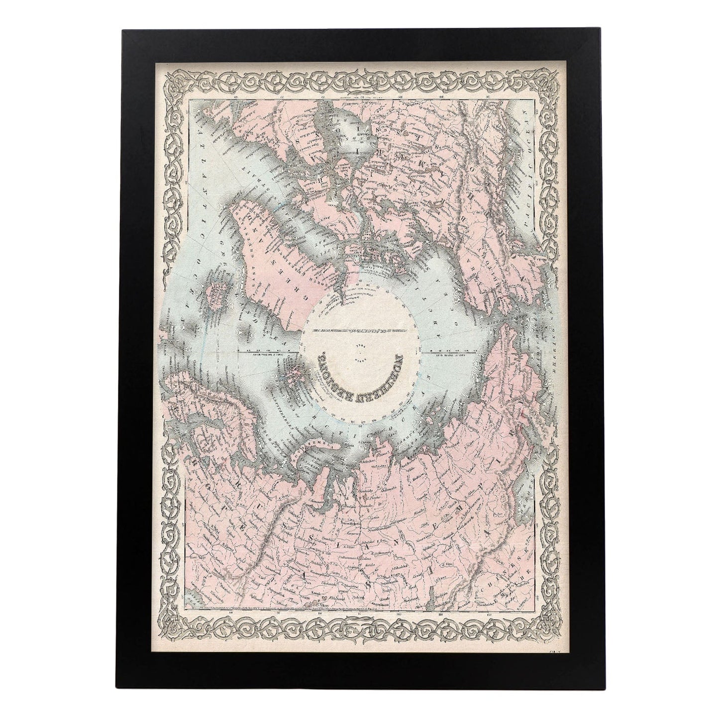 1872_Colton_Map_of_the_North_Pole_or_Arctic_-1855-Artwork-Nacnic-A3-Sin marco-Nacnic Estudio SL