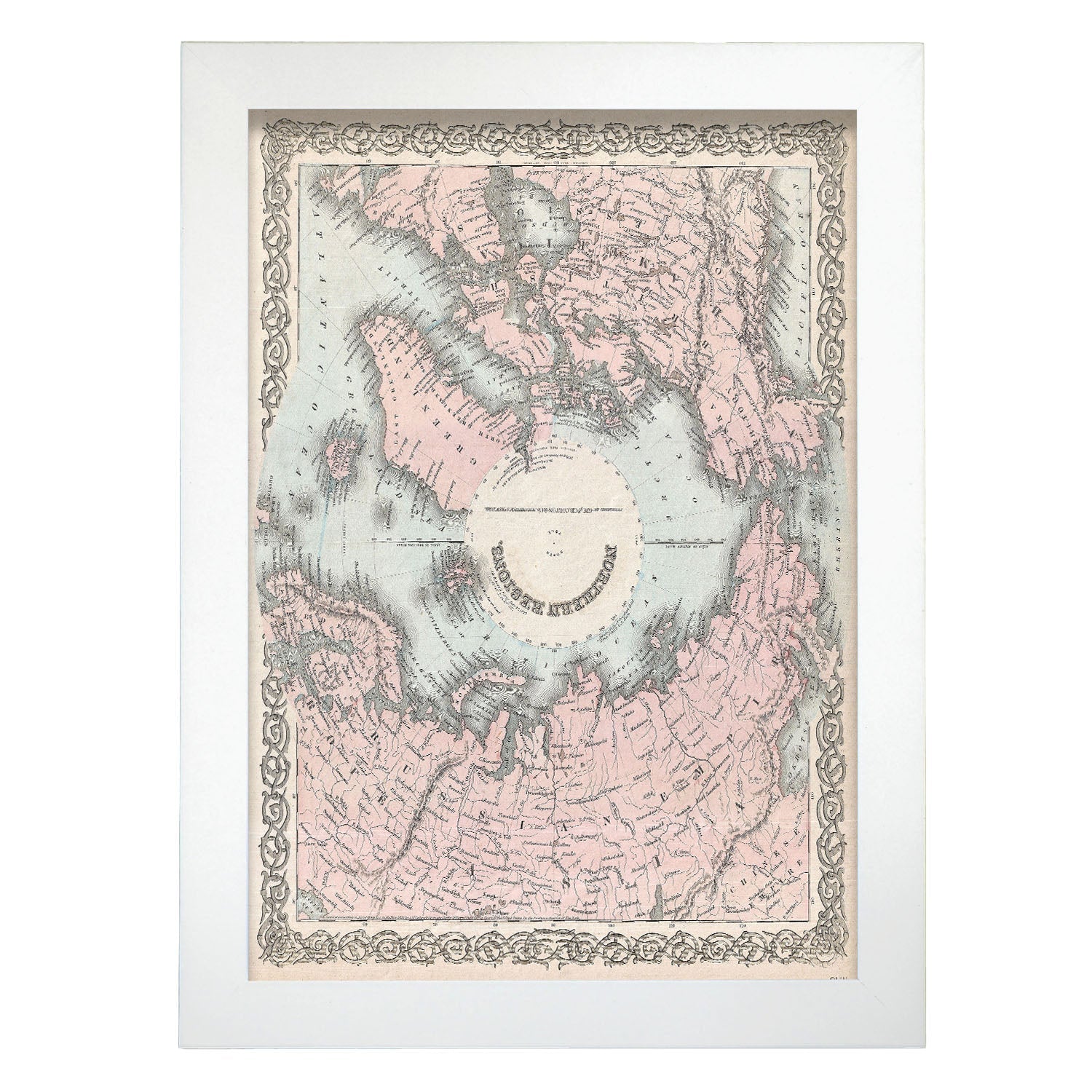 1872_Colton_Map_of_the_North_Pole_or_Arctic_-1855-Artwork-Nacnic-A4-Marco Blanco-Nacnic Estudio SL