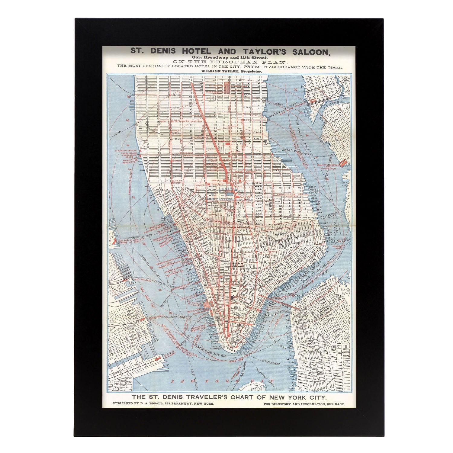1879 Lower Manhattan map-Artwork-Nacnic-A4-Sin marco-Nacnic Estudio SL