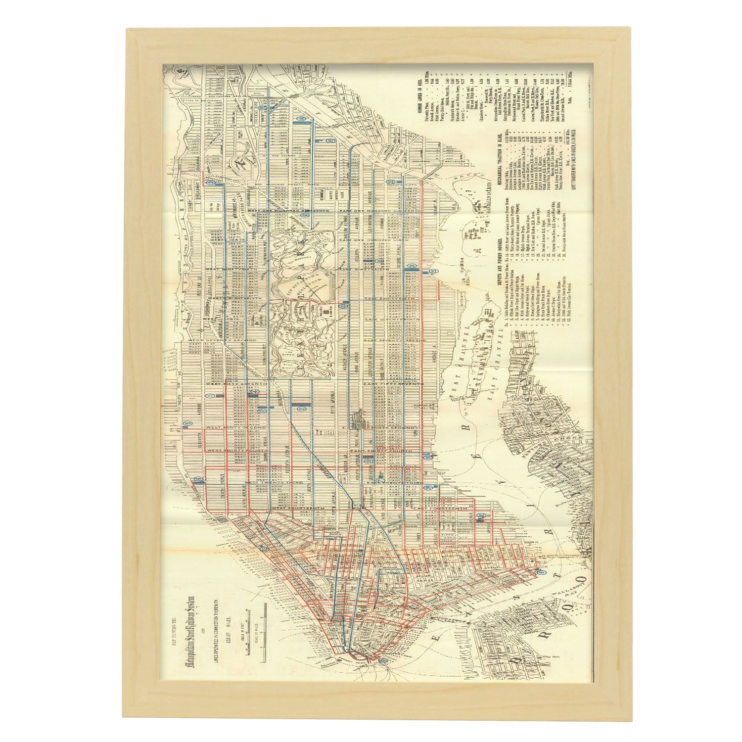 1899 Manhattan street railways-Artwork-Nacnic-A3-Marco Madera clara-Nacnic Estudio SL