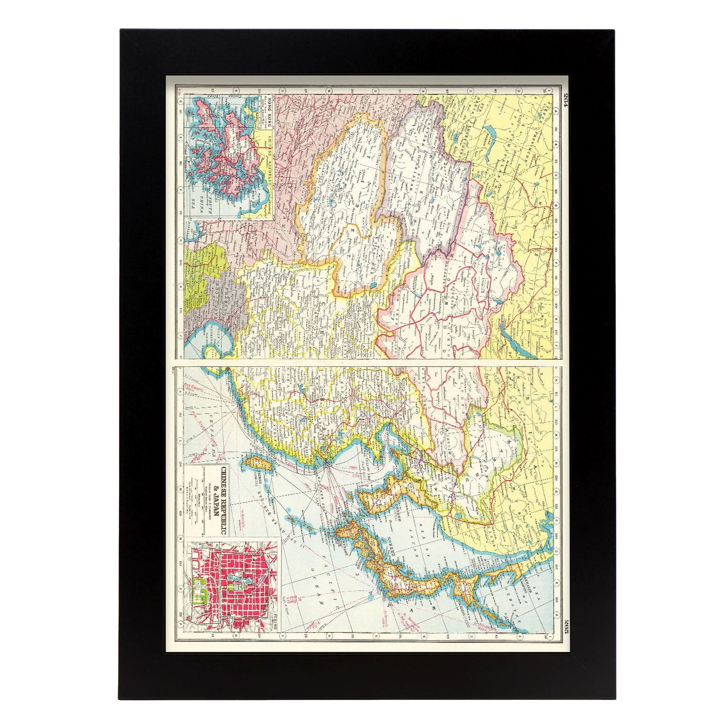 1920 map of the Chinese Republic Japan 2-Artwork-Nacnic-A4-Sin marco-Nacnic Estudio SL