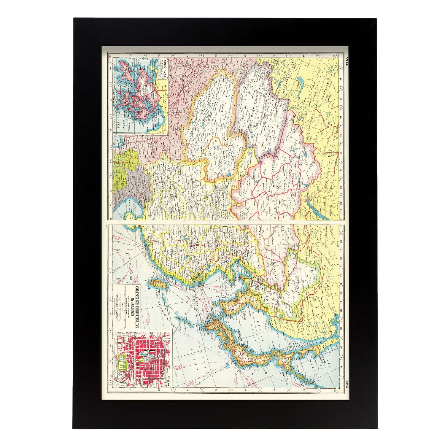 1920 map of the Chinese Republic Japan 2-Artwork-Nacnic-A4-Sin marco-Nacnic Estudio SL