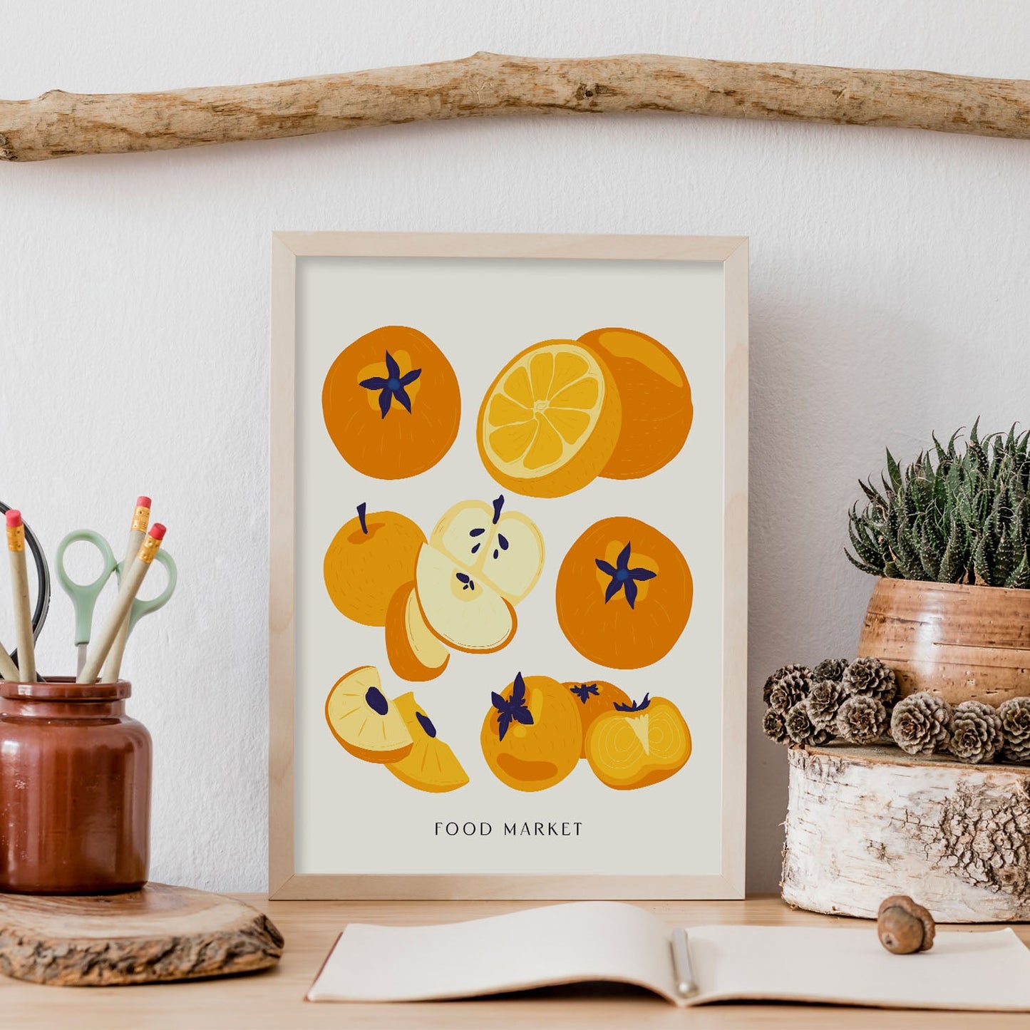 Orange Colored Fruits-Artwork-Nacnic-Nacnic Estudio SL