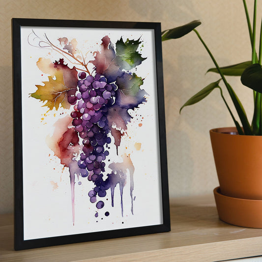 Nacnic minimalist Grapes_1. Aesthetic Wall Art Prints for Bedroom or Living Room Design.-Artwork-Nacnic-A4-Sin Marco-Nacnic Estudio SL