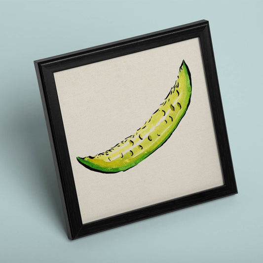 Poster cuadrado de Sabor de verano. Lámina de frutas y verduras de forma cuadrada, ilustrada con dibujos a color.-Artwork-Nacnic-Nacnic Estudio SL