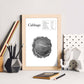 Poster de Cabbage. Láminas de frutas y verduras en inglés.-Artwork-Nacnic-Nacnic Estudio SL