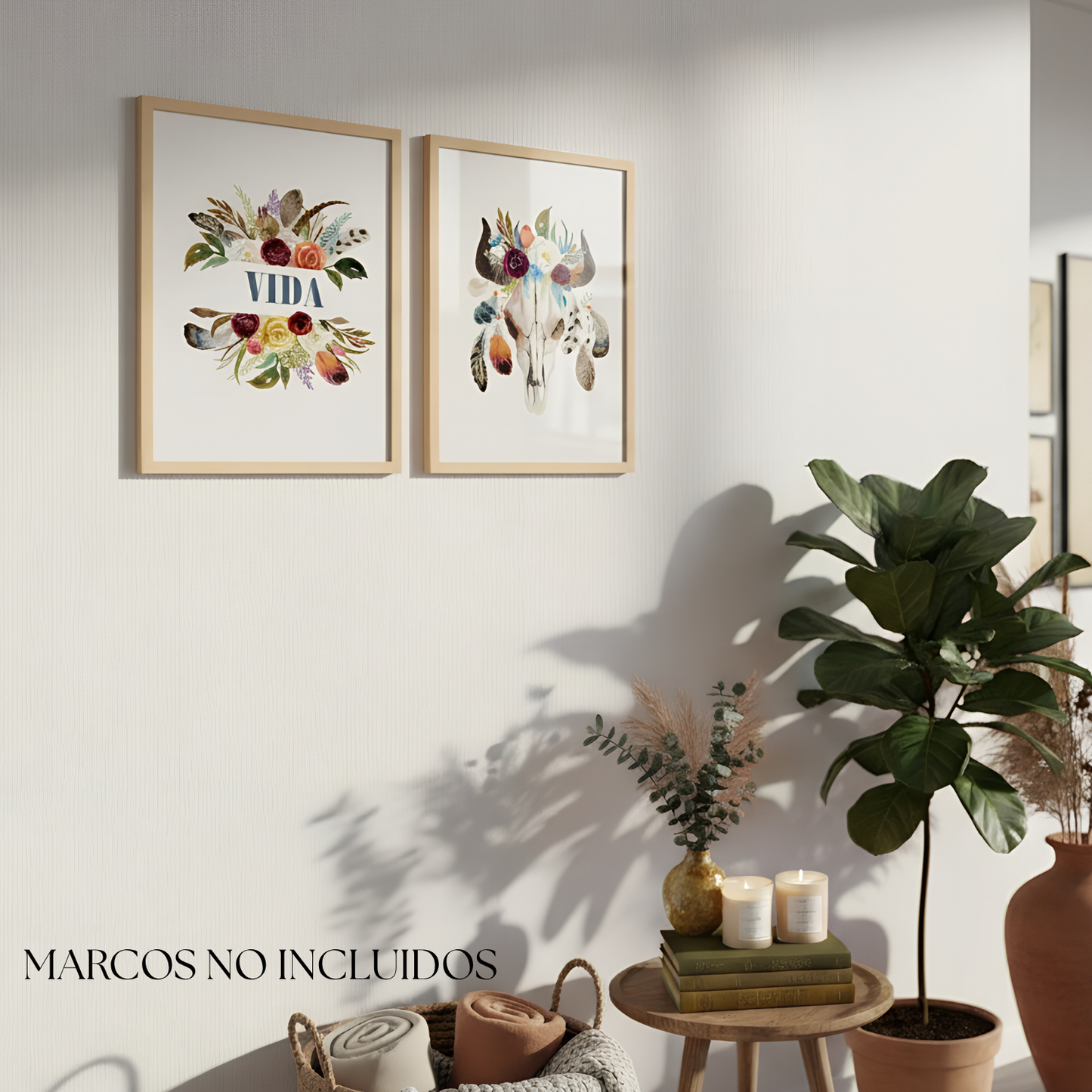 Set de 4 láminas de Plumas en papel 250 gr.