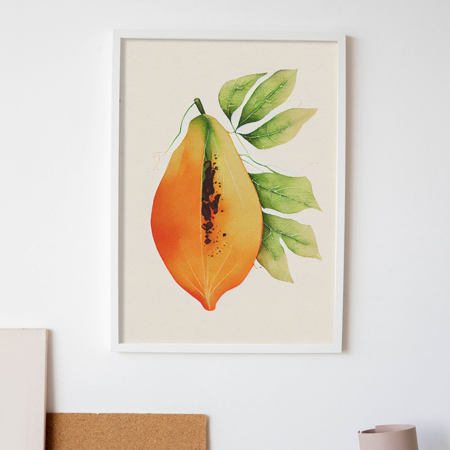 Nacnic minimalist Papaya_2. Aesthetic Wall Art Prints for Bedroom or Living Room Design.-Artwork-Nacnic-A4-Sin Marco-Nacnic Estudio SL