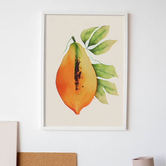 Nacnic minimalist Papaya_2. Aesthetic Wall Art Prints for Bedroom or Living Room Design.-Artwork-Nacnic-A4-Sin Marco-Nacnic Estudio SL