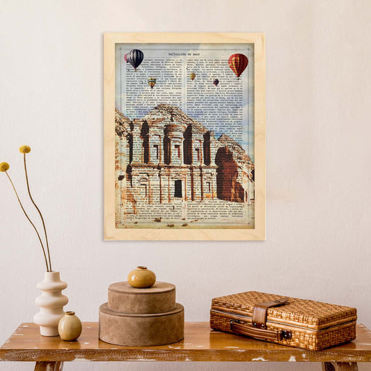 Poster de Petra (Jordania). Láminas e ilustraciones de ciudades del mundo y monumentos famosos.-Artwork-Nacnic-Nacnic Estudio SL