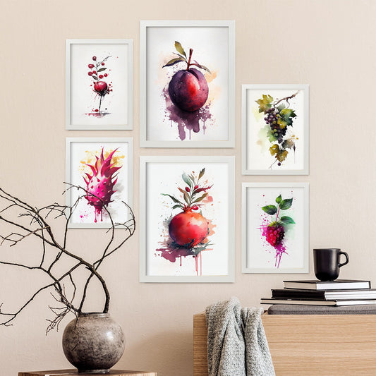 Nacnic Set de Frutas en Acuarela - Láminas
