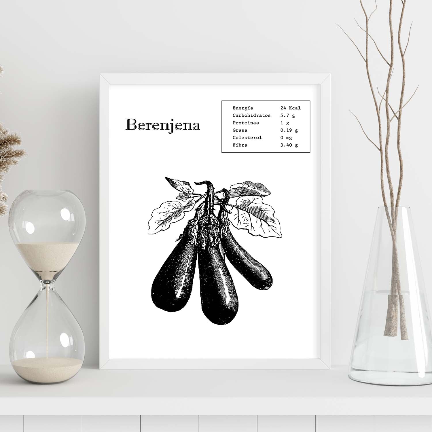 Poster de Berenjena. Láminas de frutas y verduras.-Artwork-Nacnic-Nacnic Estudio SL